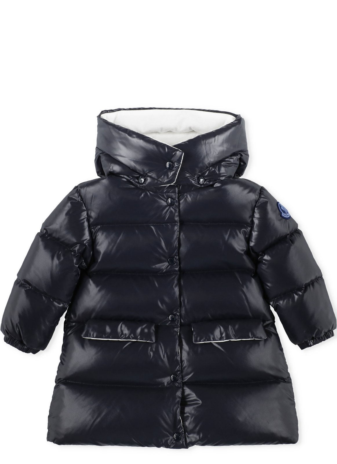 Moncler Enfant Logo Patch Hooded Down Jacket