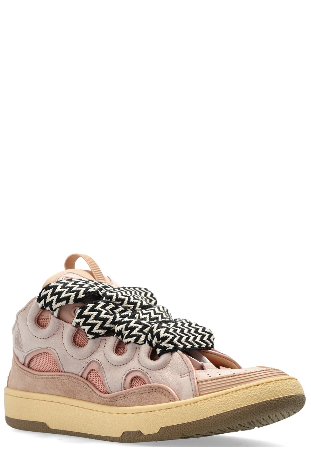 Lanvin Curb Round Toe Lace-Up Sneakers