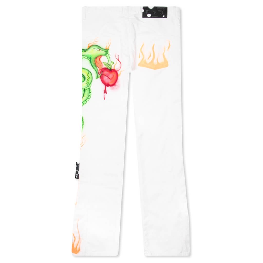 Off-White Logo Patch Straight Leg Jeans