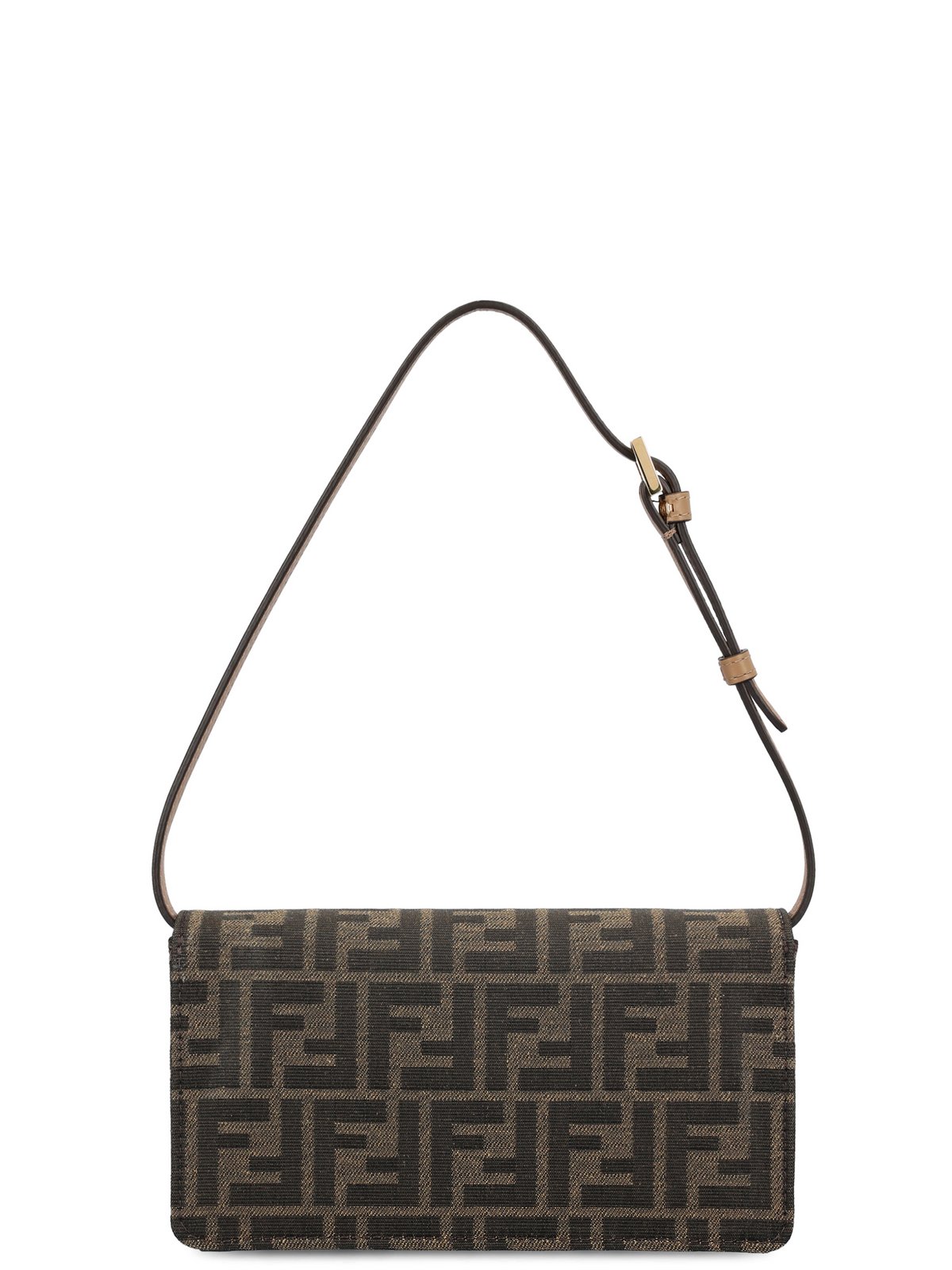 Fendi Baguette FF Jacquard Chain-Linked Wallet