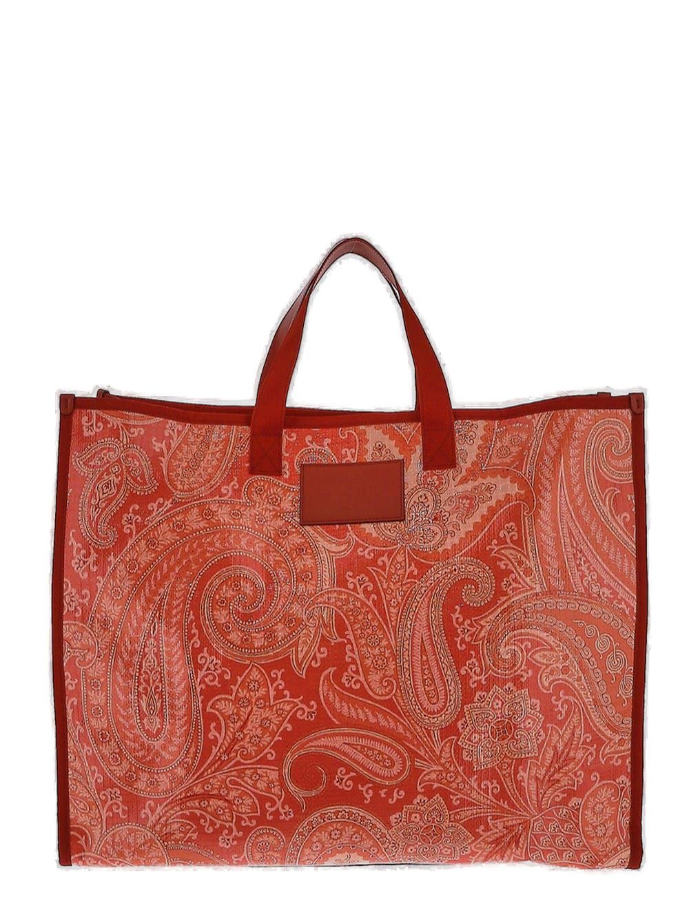 ETRO Etro Paisley Printed Logo Patch Tote Bag - Tote Bags