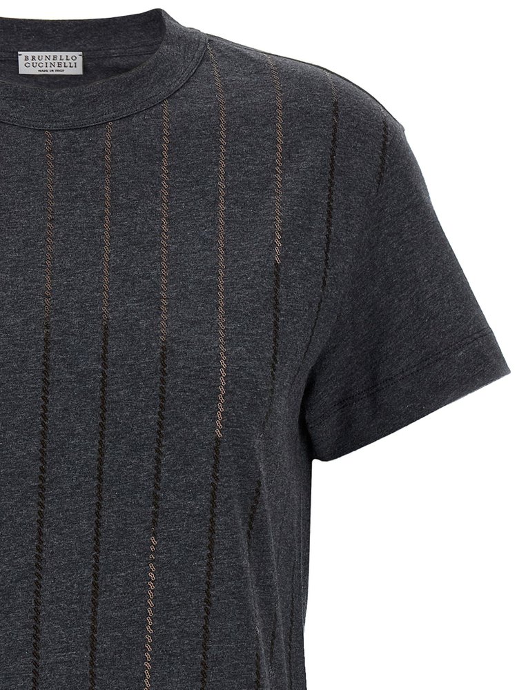 Tシャツ・カットソー BRUNELLO CUCINELLI Micro sequin t-shirt (MPT81SO800 C8127) Brunello cucinelli Micro sequin t-shirt available on julian