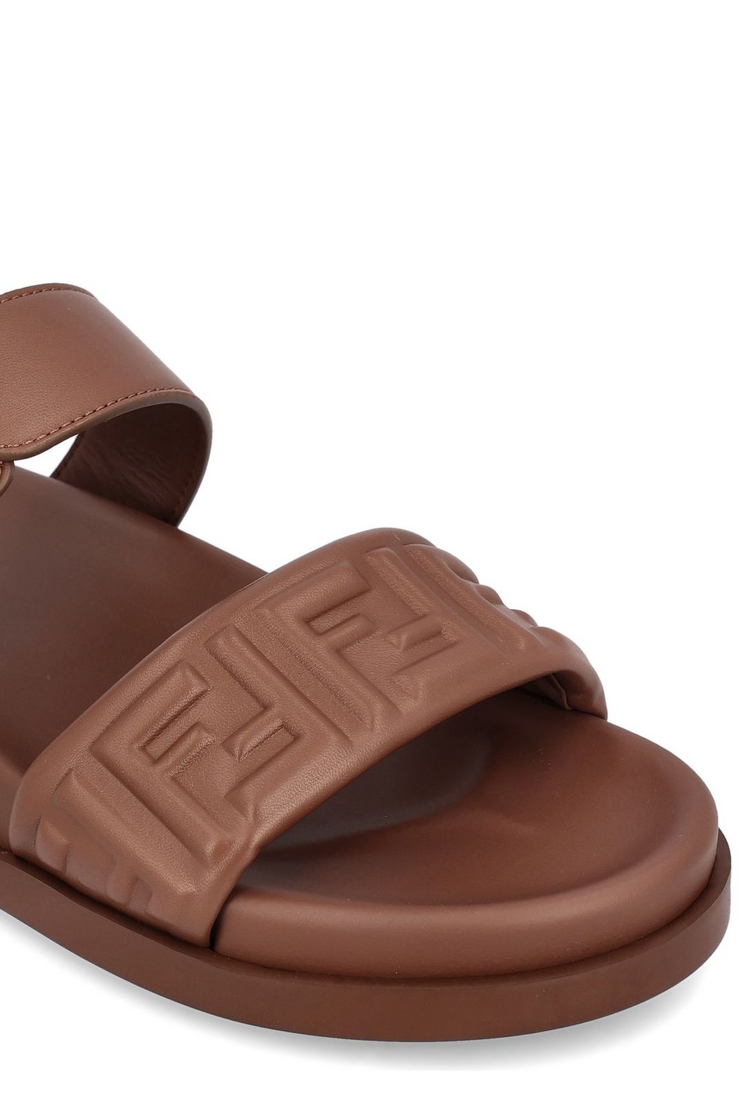 Fendi Feel FF Embossed Double Band Sandals