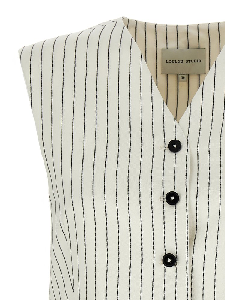 ジャケット Loulou Studio JACKET (VANUA IVORYBLACKSTRIPES) Loulou Studio Vanua Striped Jacket – Cettire