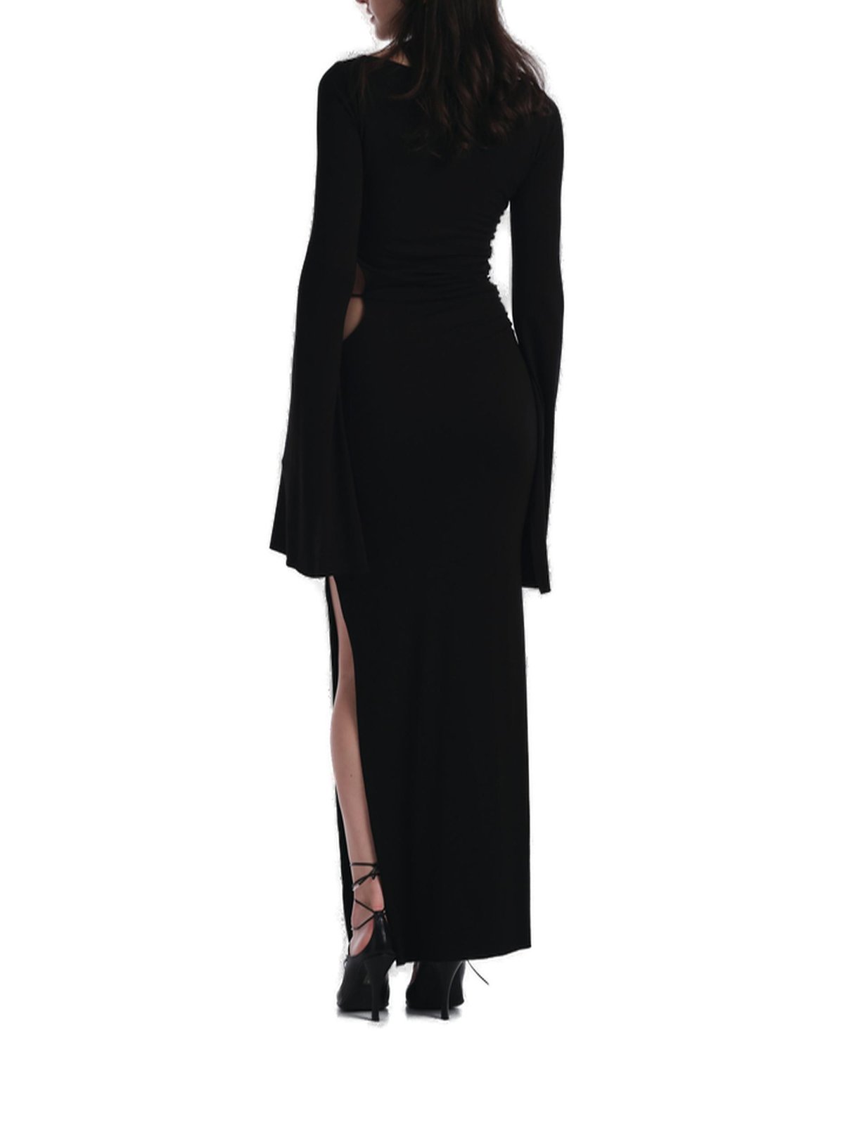 MANURI Paloma Floral-Appliqué Jersey Maxi Dress