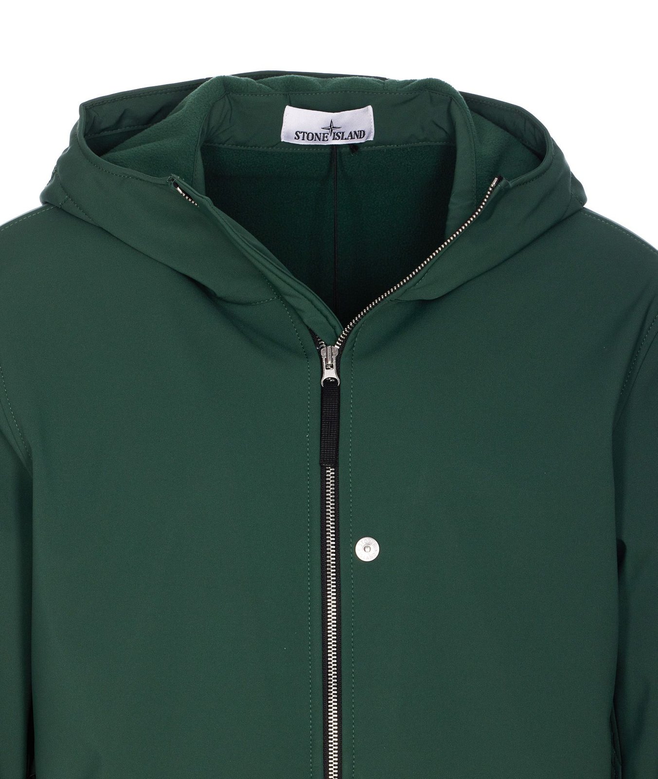Stone Island Logo Patch Zip-Up Hooded Jacket