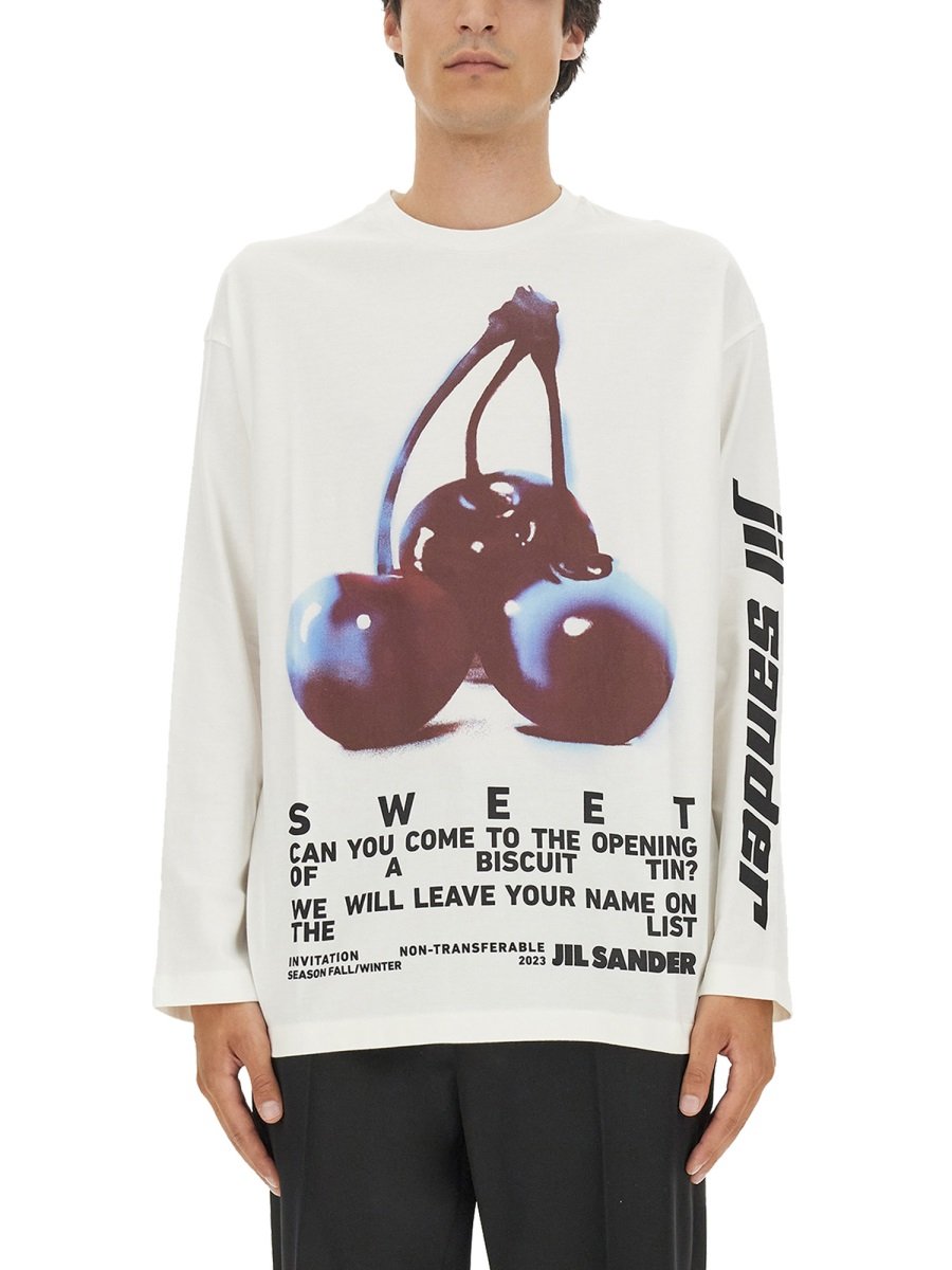 Jil Sander チェリープリント長袖Tシャツ