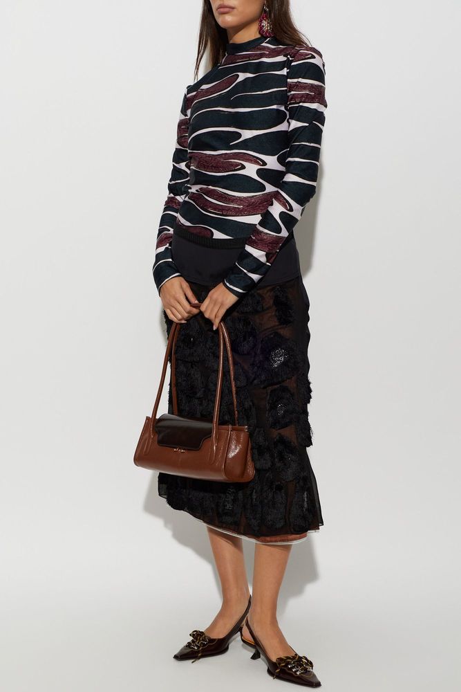 MARNI 추상 프린트 터틀넥 탑