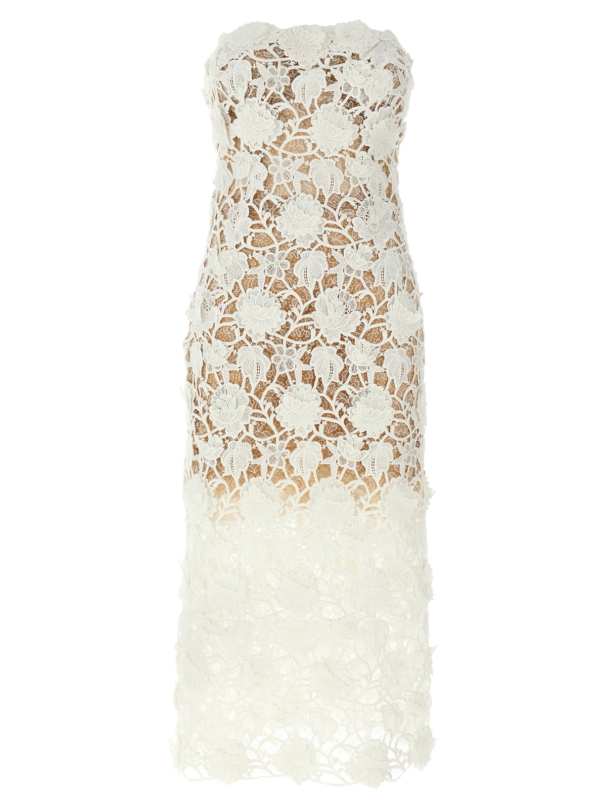 ワンピース ERMANNO SCERVINO Macrame lace dress (D462Q340UZG 14300) Ermanno Scervino Macrame Lace Sleeveless Midi Dress – Cettire