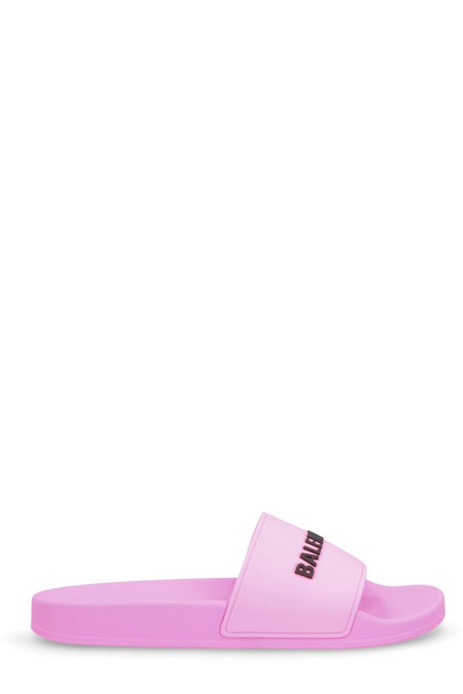 Balenciaga Logo Pool Slides In Pink ModeSens