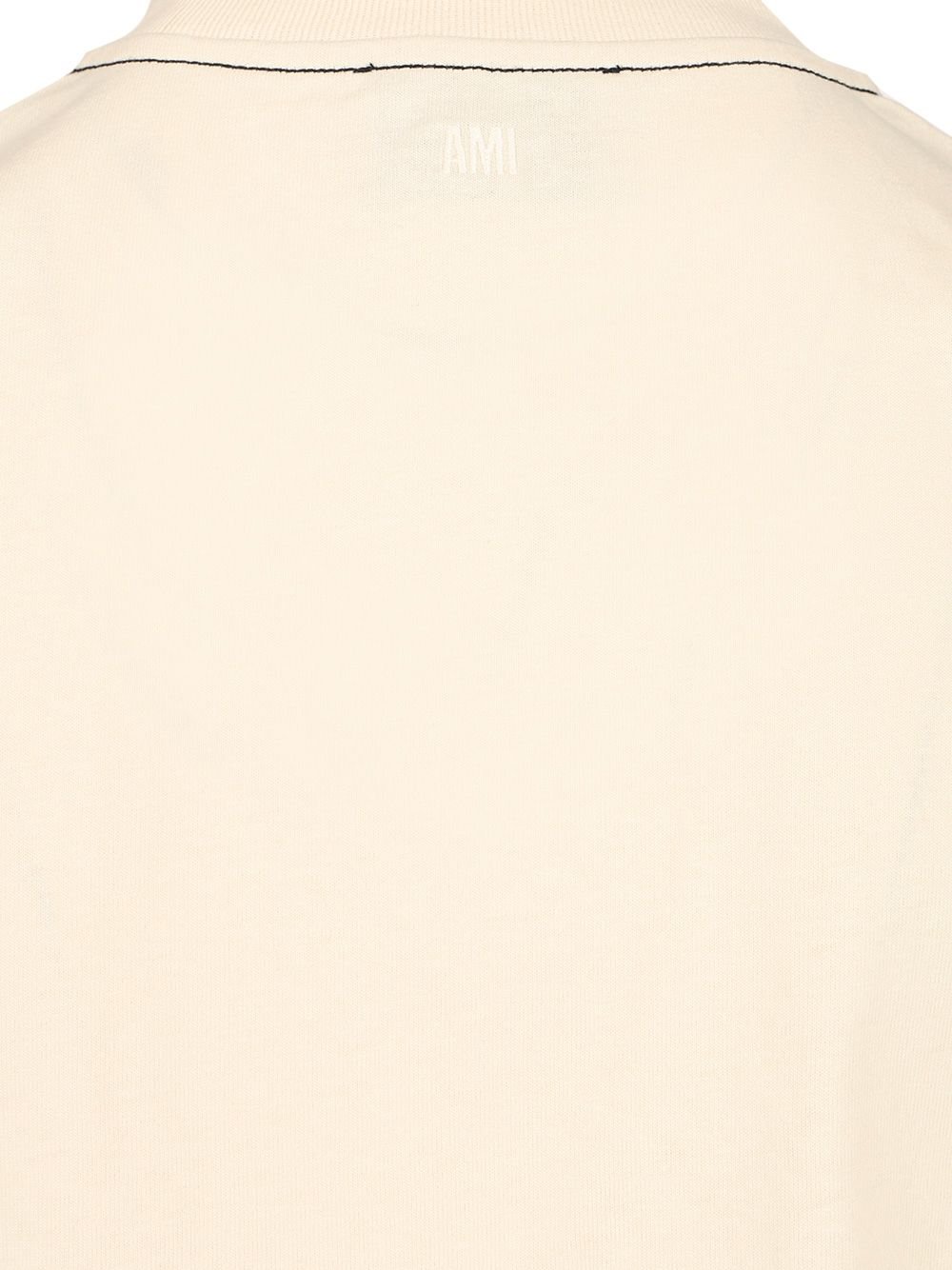 AMI Paris Logo Embroidered Crewneck T-Shirt