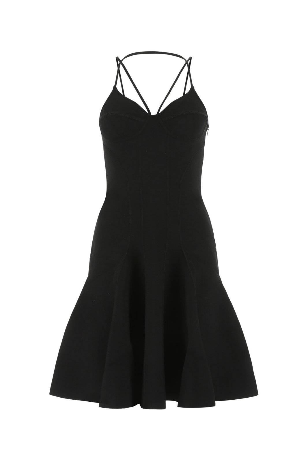 【送料&関税込】Alexander McQueen Fluted Mini Dress Alexander McQueen Strappy Fluted Mini Dress – Cettire