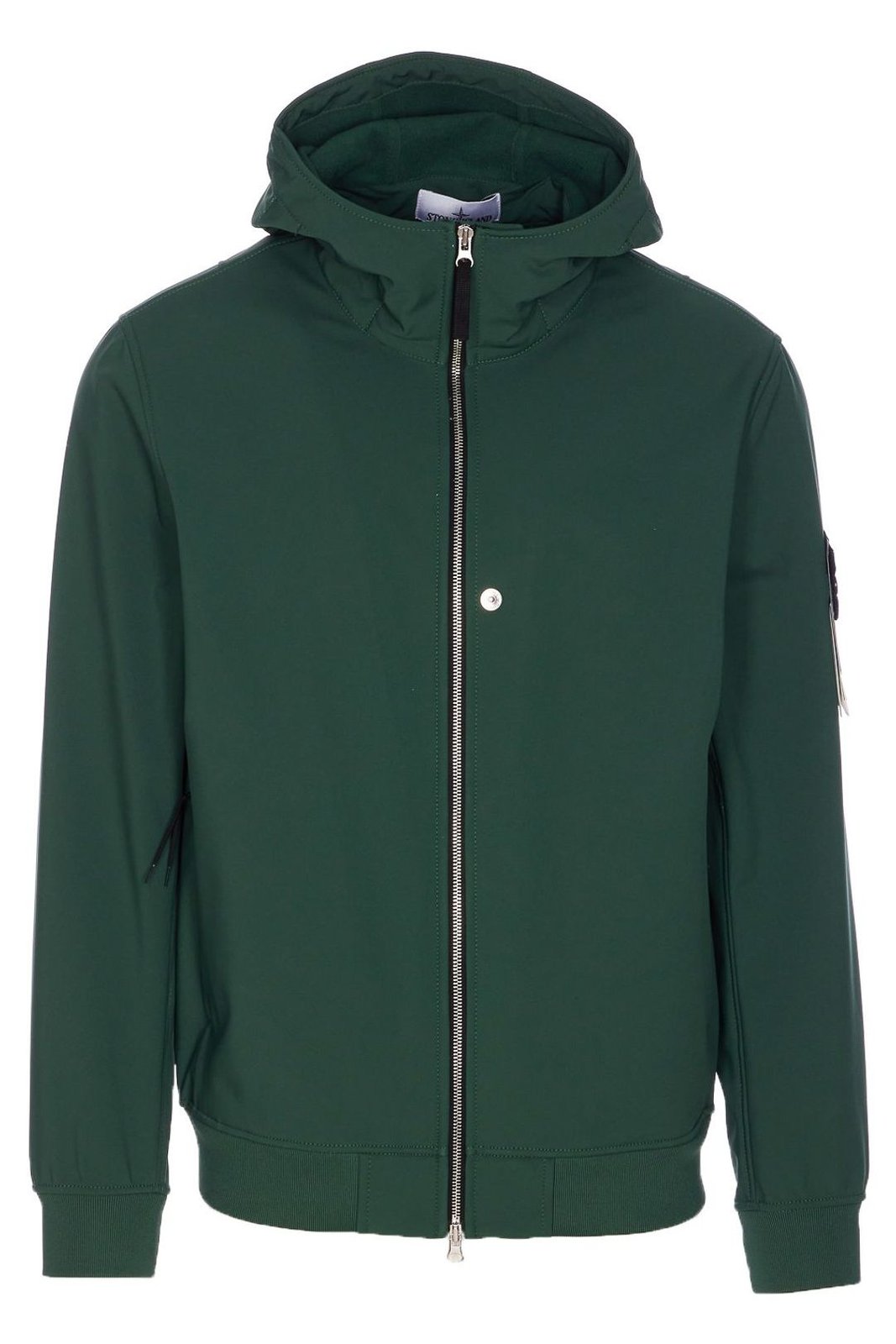Stone Island Logo Patch Zip-Up Hooded Jacket
