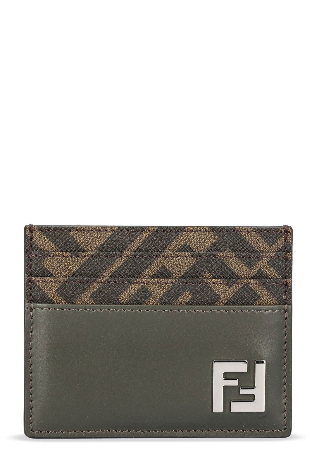 Fendi FF Logo Plaque Squared Card Holder