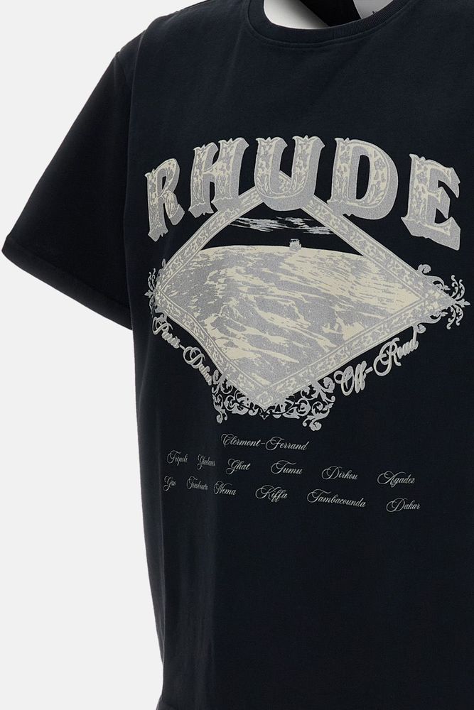 Rhude 로고 프린트 크루넥 티셔츠