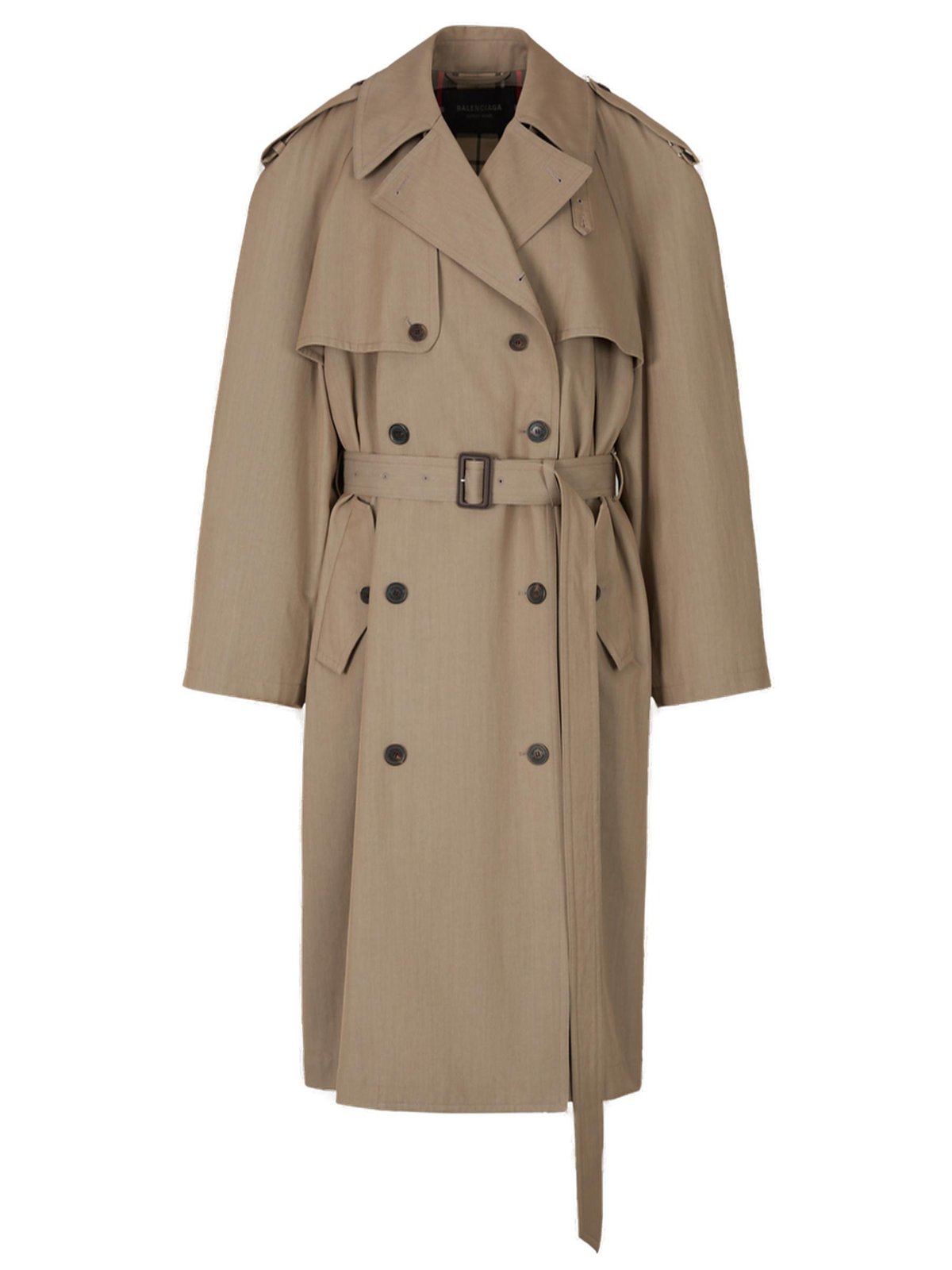 【エレガント♪】BALENCIAGA Double-Breaste Trench Coat In Twi BALENCIAGA Hourglass oversized double-breasted wool and