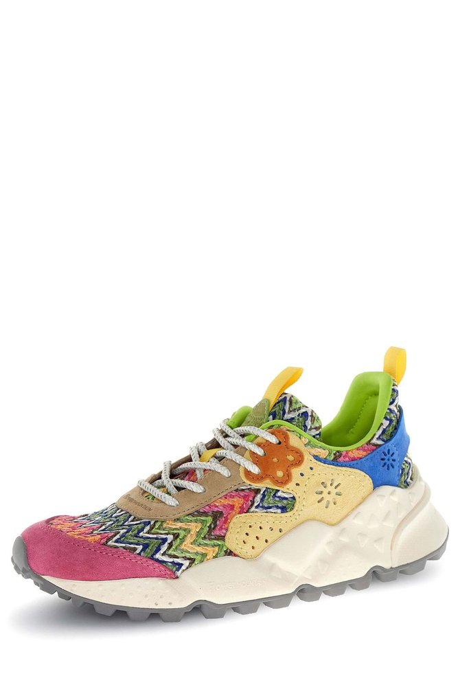 Flower Mountain Zigzag-Knit Lace-Up Sneakers – Cettire