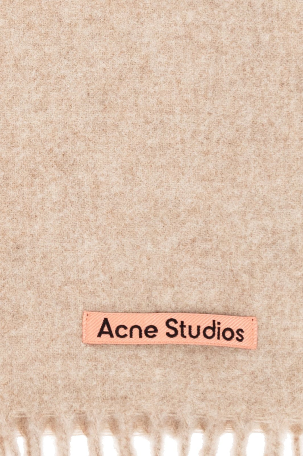Acne Studios Logo Detailed Fringed Edge Scarf