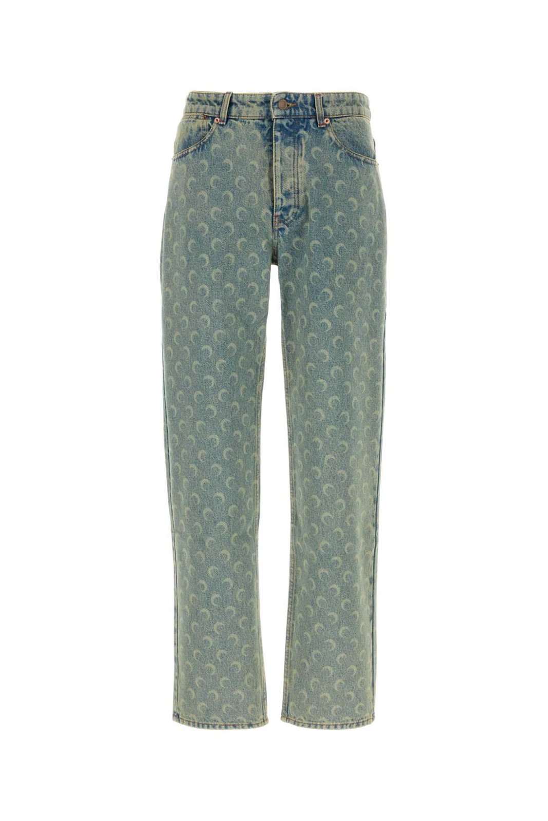 Marine Serre Moon Laser Denim Loose Jeans