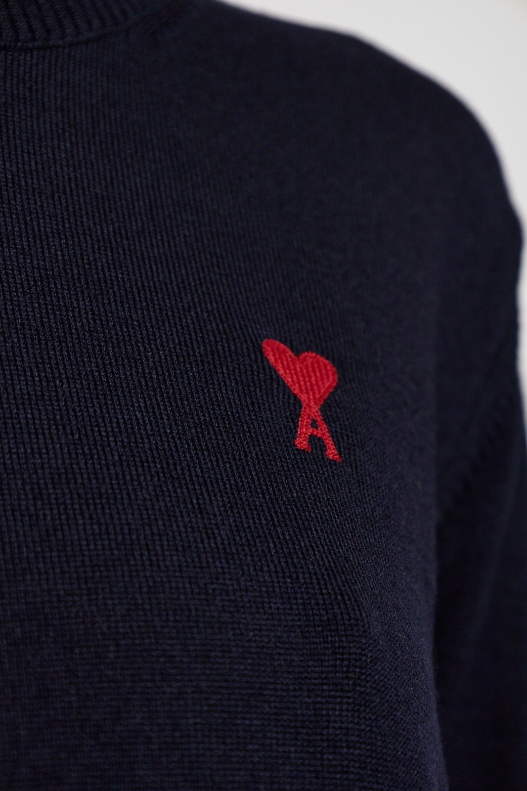 AMI Paris Ami de Coeur Logo Embroidered Knit Jumper