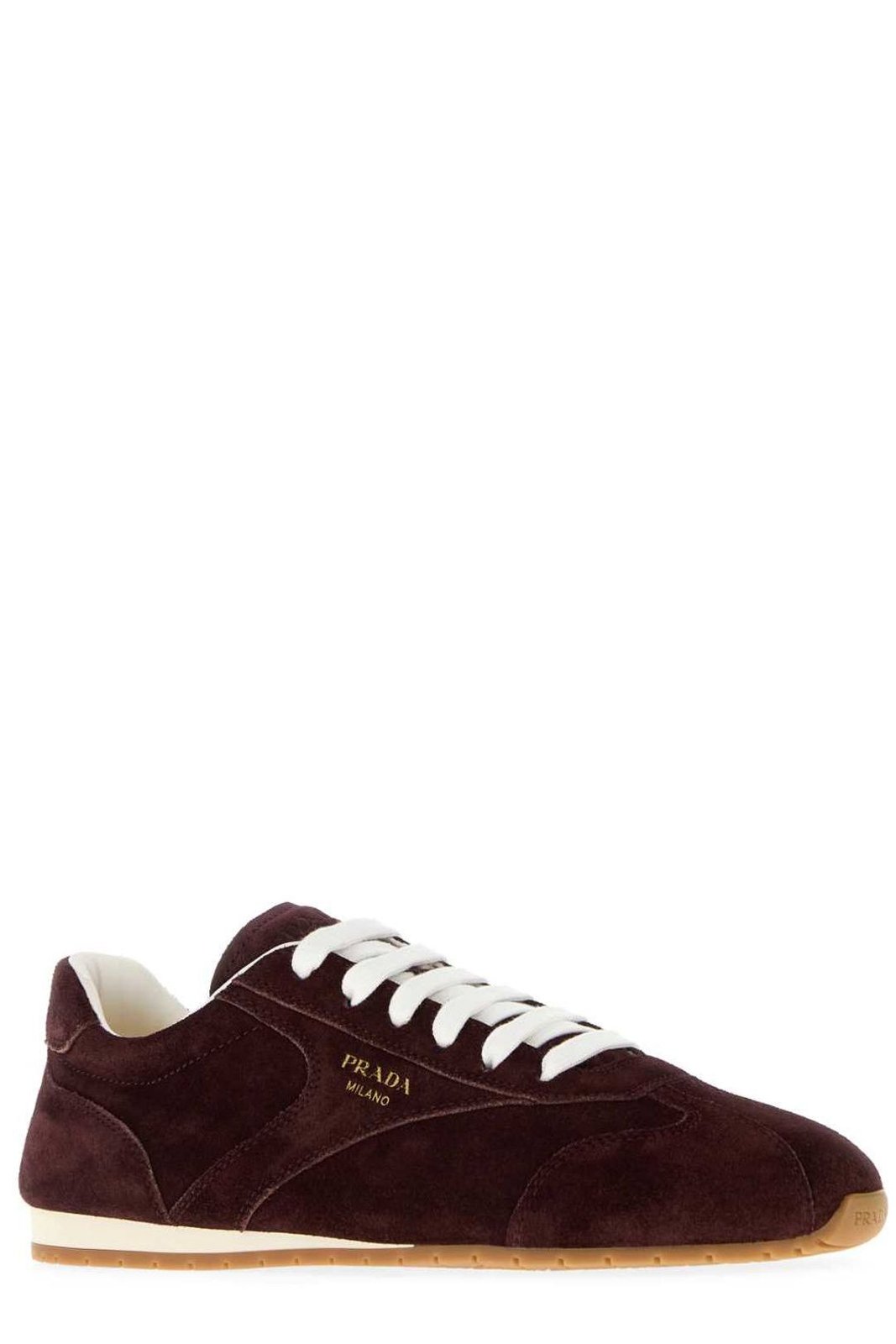 Prada Round-Toe Lace-Up Sneakers